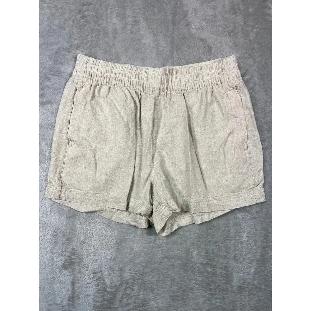 Linen Pants & Shorts Set Beige Medium Casual - Picture 4 of 7